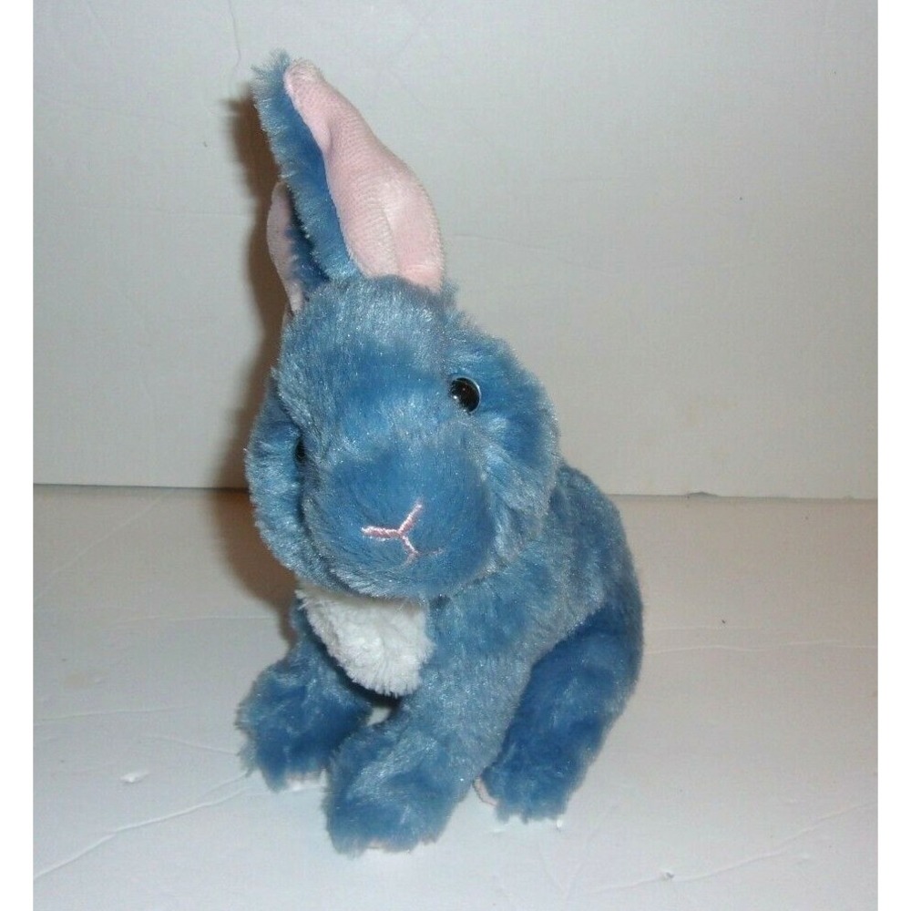 Aurora Blue White and Pink Bunny Rabbit Plush Soft 8 Inch Easter Stuffed Animal